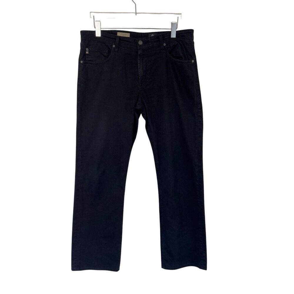 AG Adriano Goldschmied Protege Sueded Classic Straight Black Pant Tagged 36x34